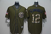 Chicago Cubs #12 Kyle Schwarber Green Salute to Service Stitched Baseball Jersey,baseball caps,new era cap wholesale,wholesale hats